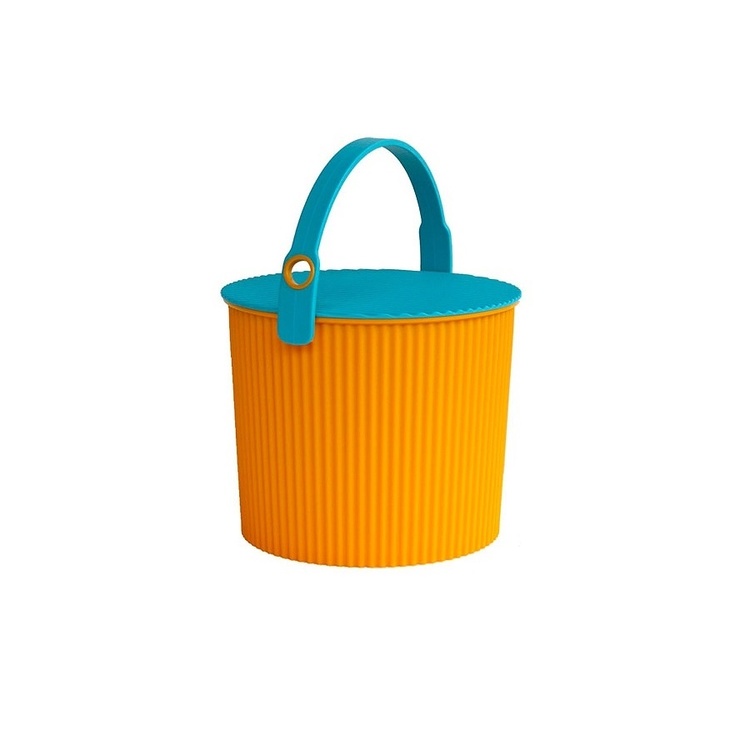 Bucket / basket with lid, SMALL OMNIOUTIL, 8L, Orange