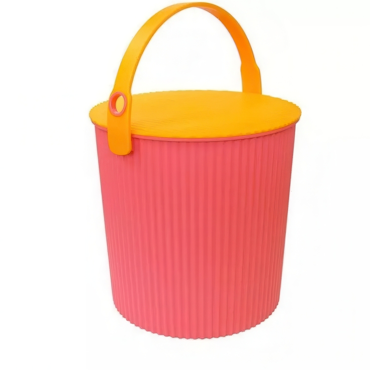 Bucket / basket with lid, LARGE OMNIOUTIL, 20L, Pink / orange