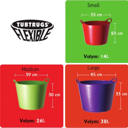 Bucket, TUBTRUG LARGE, 38 L, Black