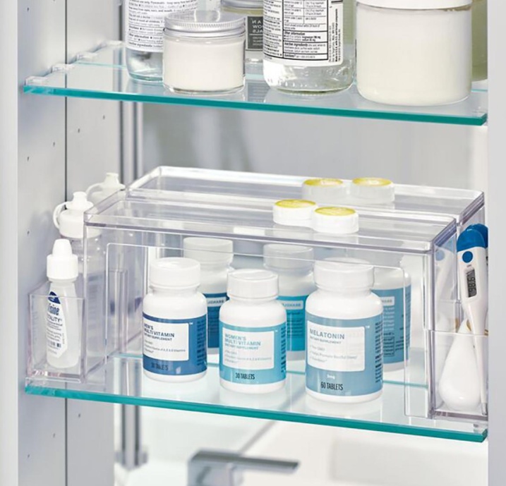 Two-Tier Organizer, THE HOME EDIT MEDICINE SHELF, 31,8 x 8,3 x H 11,4 cm, Clear