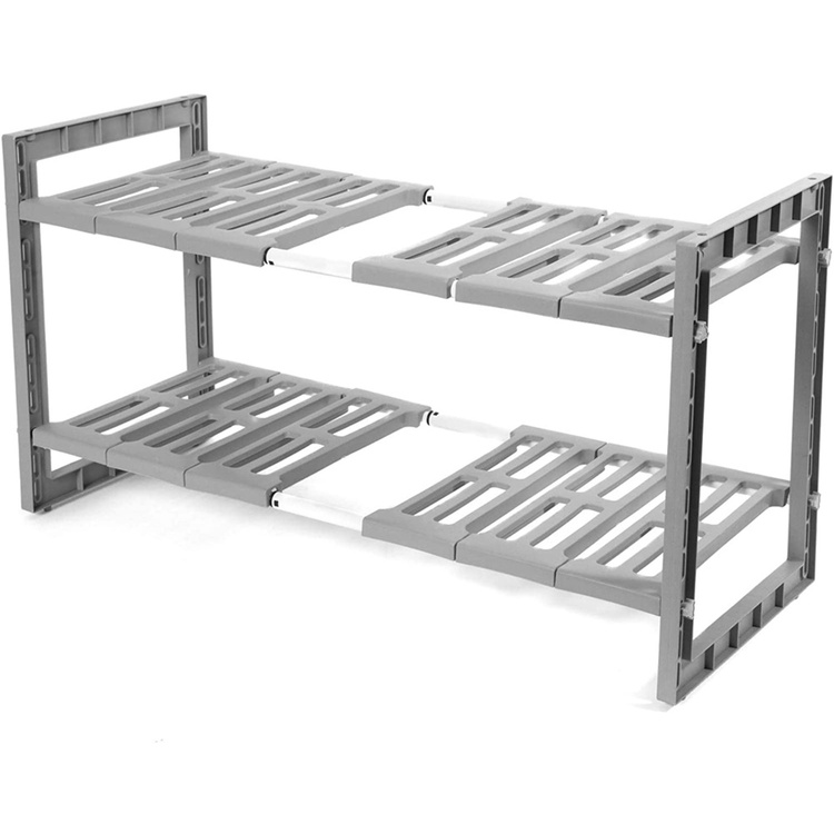 Under Sink Shelf, Extendable, UNDER-SINK RACK, Extendable 48 - 85 cm, Grey