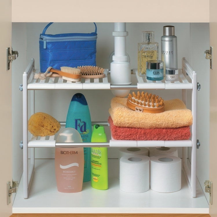 Under Sink Storage, Extendable 41 - 70, RAYEN, Light Grey
