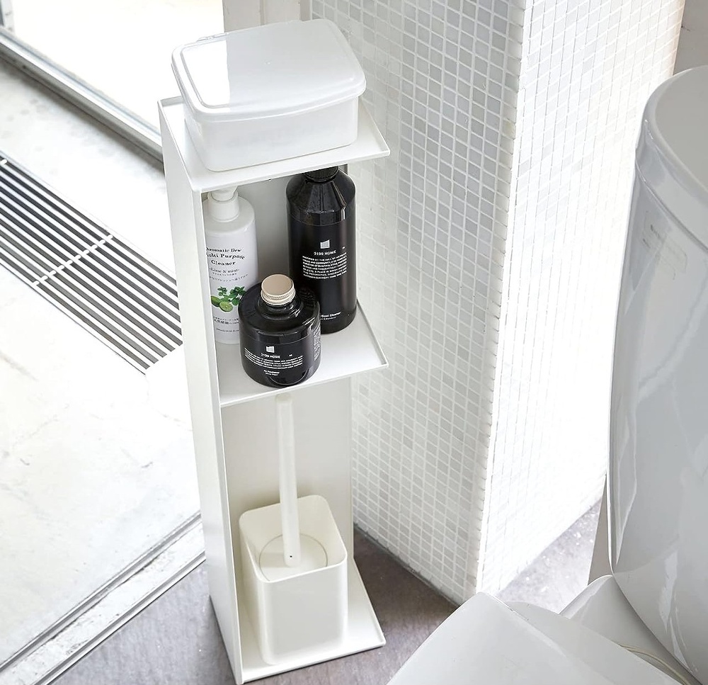 Shelf for toilet paper, TOWER SLIM TOILET RACK, 17 x 13 x H 70,5 cm, White