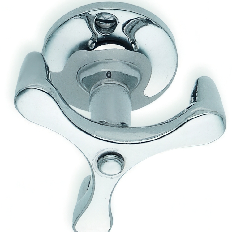 Shelf hook, Triple, Rotatable, BESLAGSBODEN, H 4 cm, Polished chrome