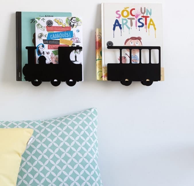 Shelves in metal, TRAIN BOOK SHELF, Black