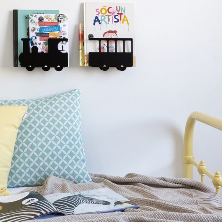 Shelves in metal, TRAIN BOOK SHELF, Black