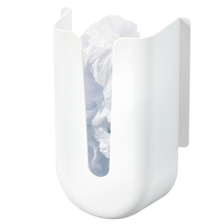 Grocery Bag Holder, Self-adhesive, ID RPET BAGDISPENSER, 21,3 x 10,2 x H 31,7 cm, White