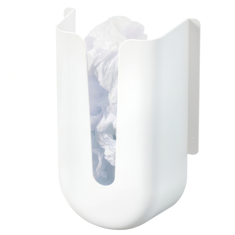 Grocery Bag Holder, Self-adhesive, ID RPET BAGDISPENSER, 21,3 x 10,2 x H 31,7 cm, White