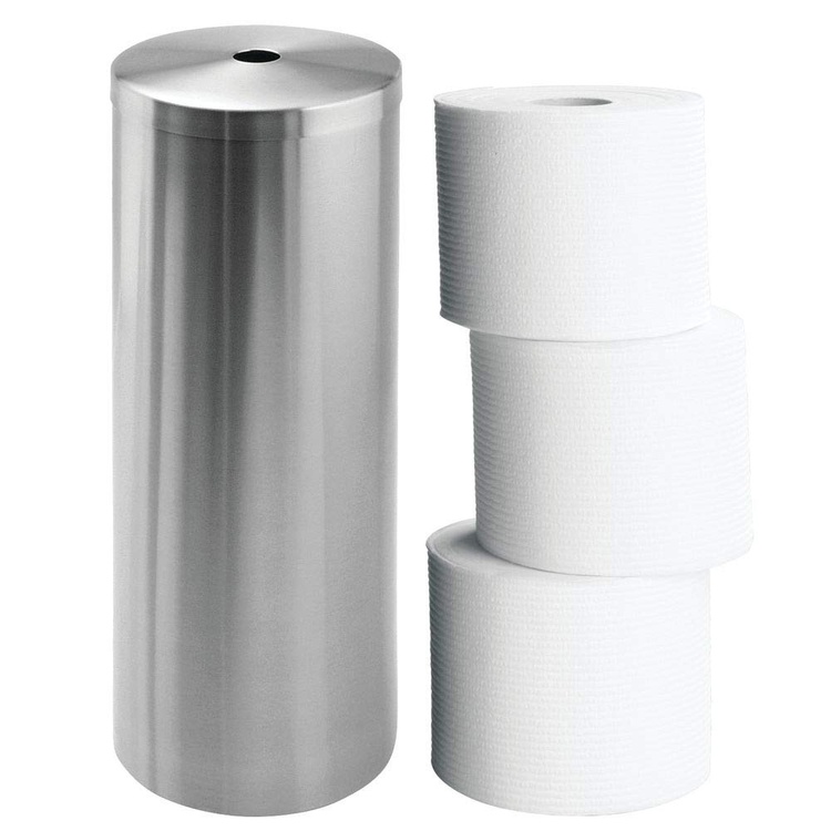 Toilet paper reserve canister, FORMA, Ø 13,5 x H 35 cm, Stainless Steel