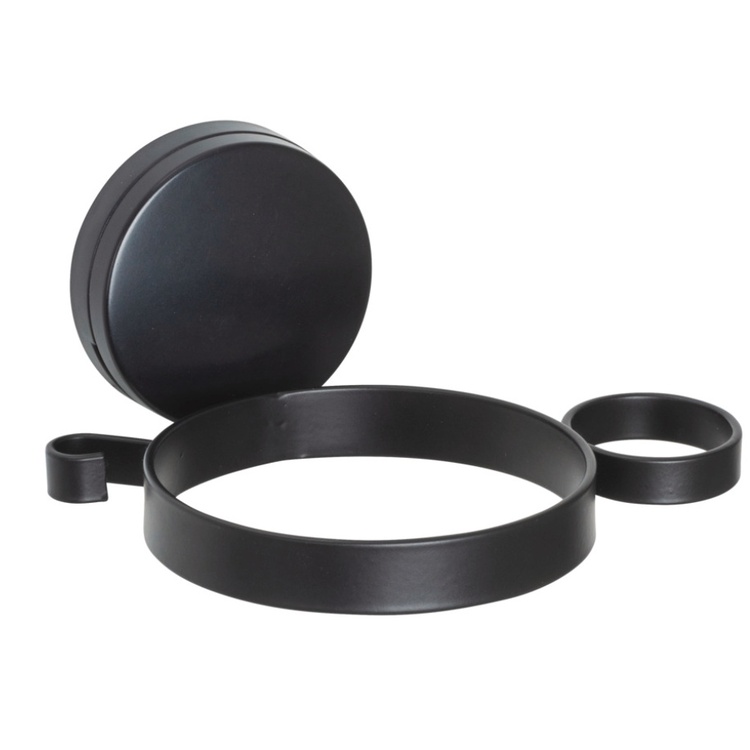 Holder for Hairdryer, Self-Adhesive, PAVIA STATIC-LOC, Black