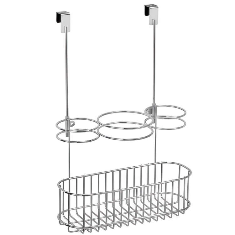 Holder for Hairdryers, Over Cabinet Door, HAIR CARE STATION, Silver