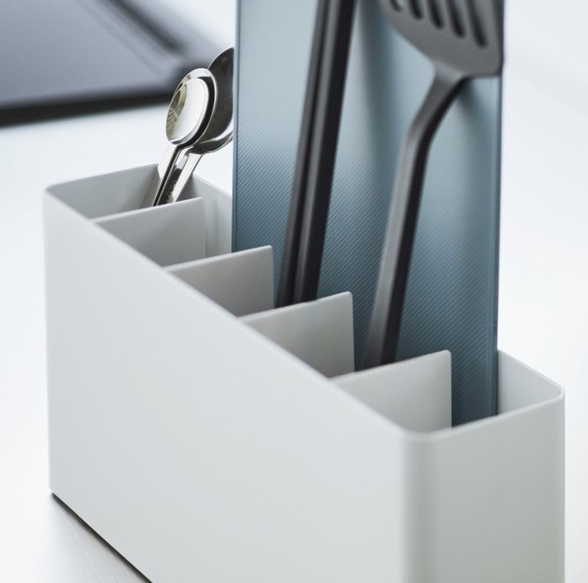 Metal Holder, TOWER UTENSIL HOLDER, Yamazaki, White