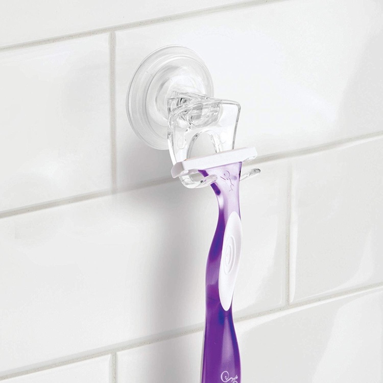 Holder for razor with suction cup, ID POWER LOCK, Clear