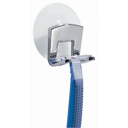 Holder for razor with suction cups, RAZOR HOLDER, Chrome