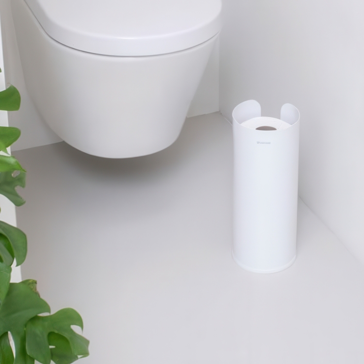 Holder for toilet paper, Metal, RENEW, Ø 13 x H 32 cm, White