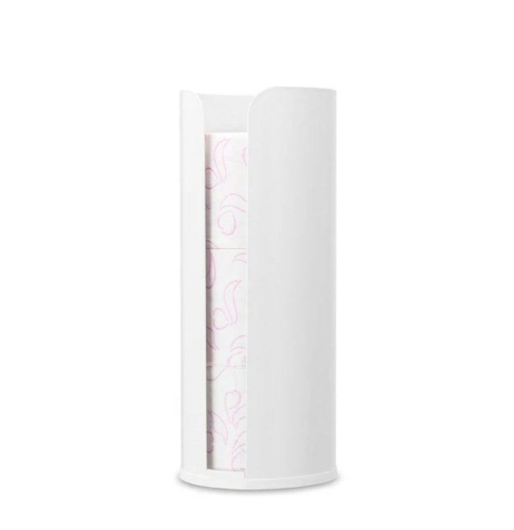Holder for toilet paper, Metal, RENEW, Ø 13 x H 32 cm, White