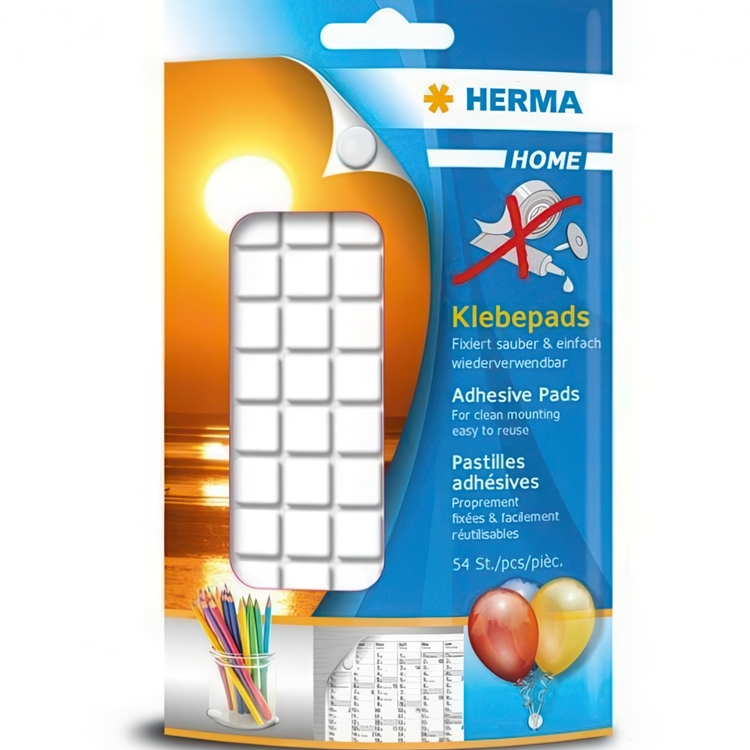 Adhesive pads, Set of 54, HERMA KLEBEPADS, White