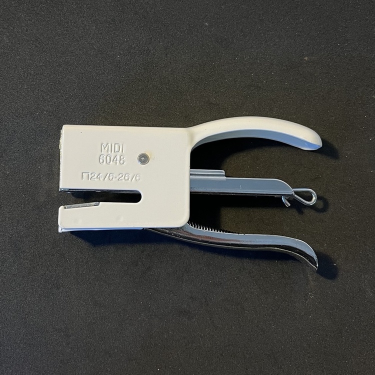 Hand Stapler in metal, INDEX MIDI, White