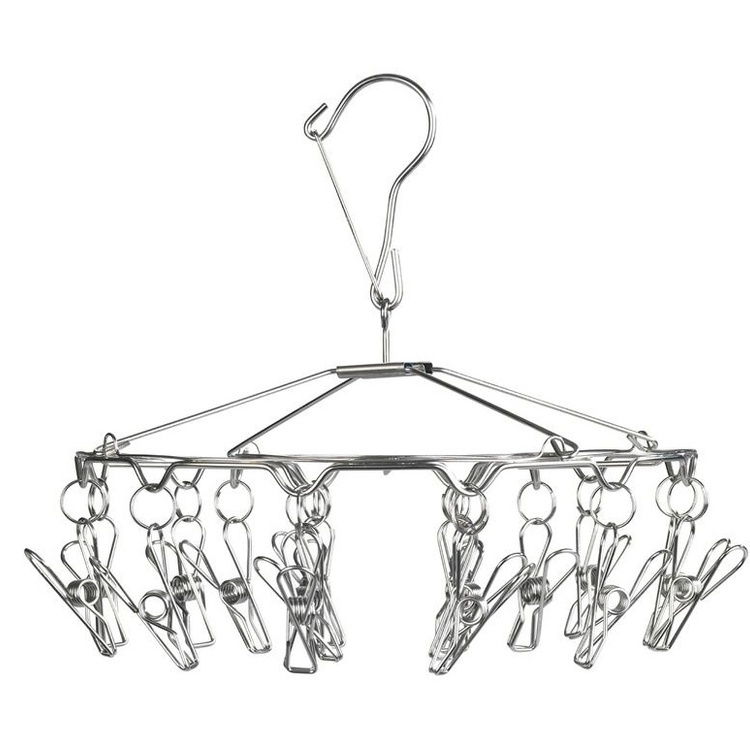 Hanging laundry drying rack, WÄSCHE-RONDELL, Ø 27 x H 26 cm, Stainless Steel