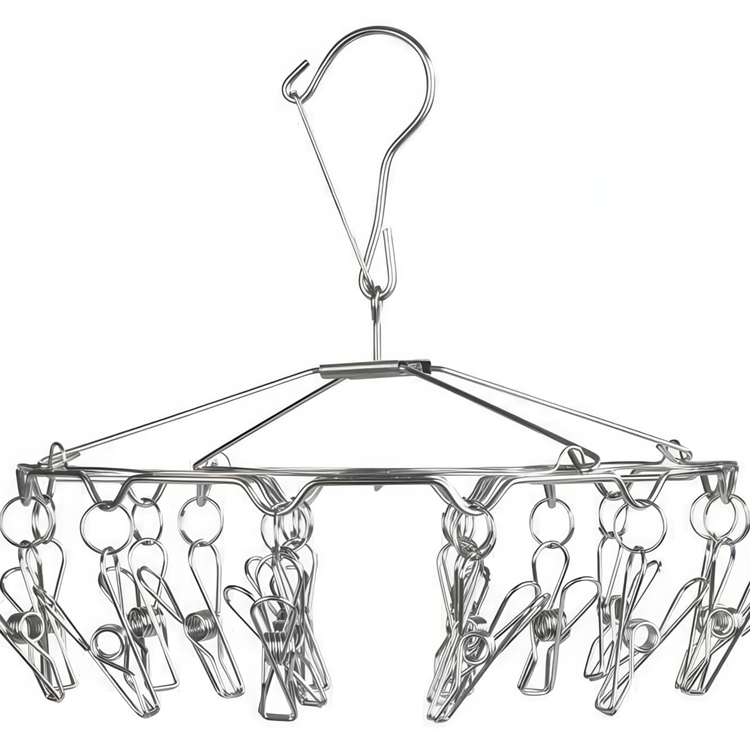 Hanging laundry drying rack, WÄSCHE-RONDELL, Ø 27 x H 26 cm, Stainless Steel