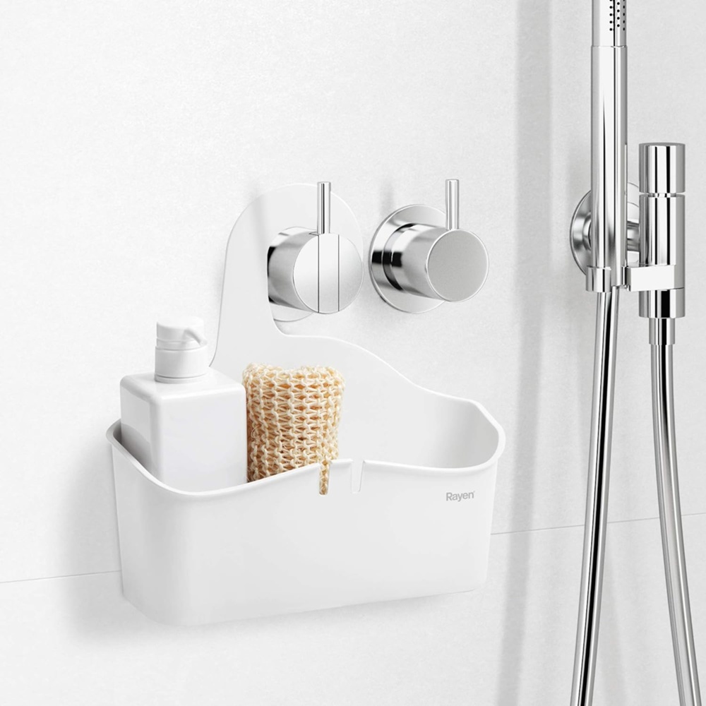Hanging bathroom basket, RAYEN, 28 x 8 x H 28 cm, White
