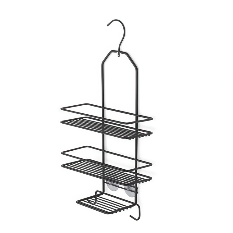 Hanging bathroom shelf, HABO LAELIA, 25 x 10 x H 43,5 cm, Black