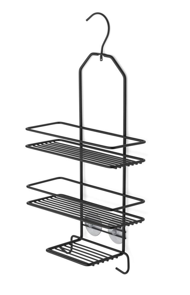 Hanging bathroom shelf, HABO LAELIA, 25 x 10 x H 43,5 cm, Black