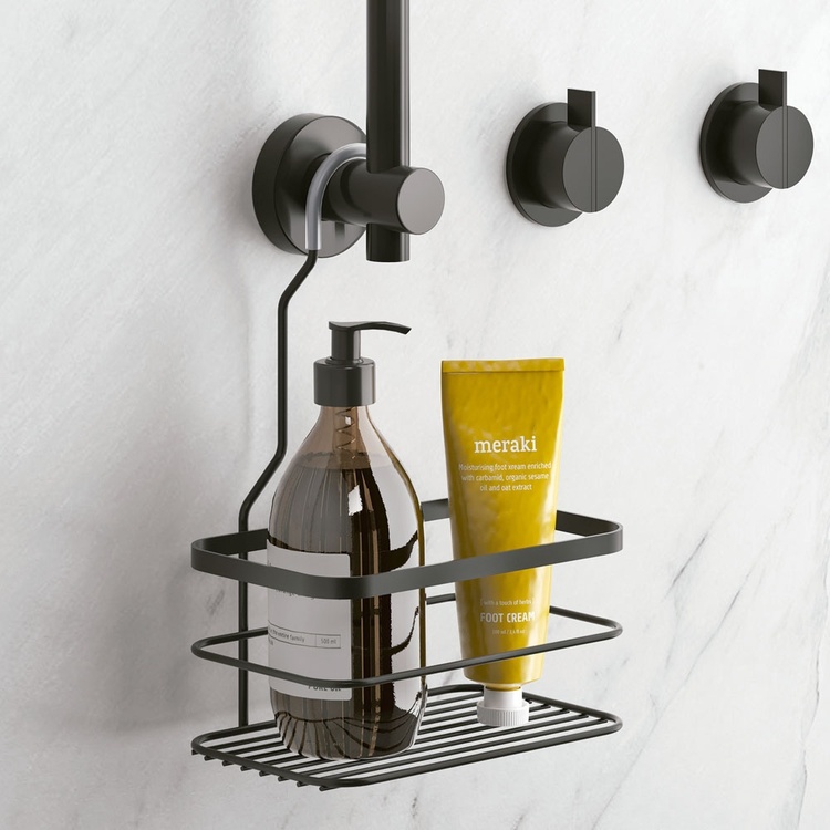 Hanging bathroom basket, ORIGIN LAVA, 20 x 12 x H 29 cm, Black