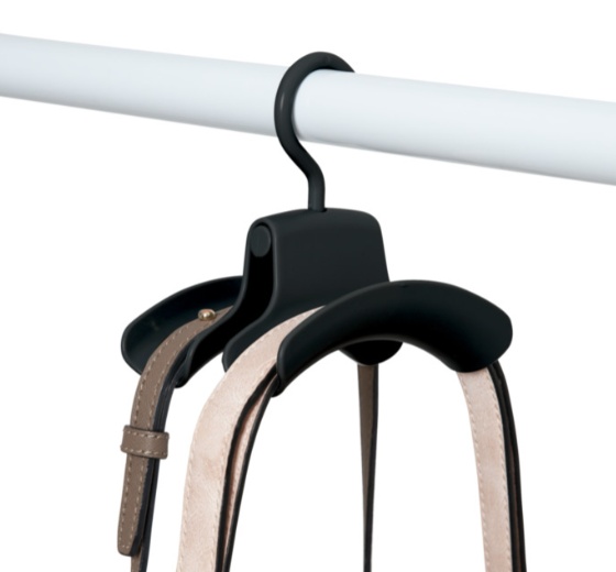Hanging storage for bags with hanger, Set of 3, HANDTASCHENHALTER, Black