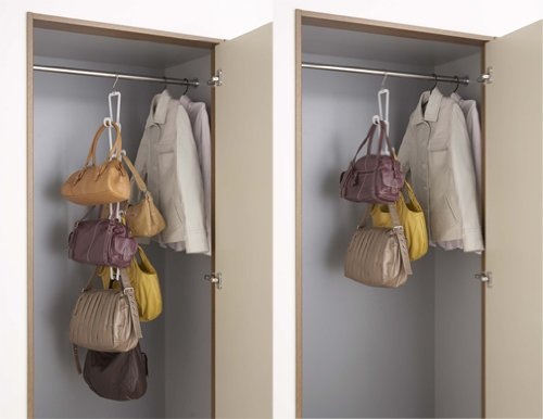 Hanging storage for bags, JOINT BAG HANGER CHAIN, Yamazaki, White
