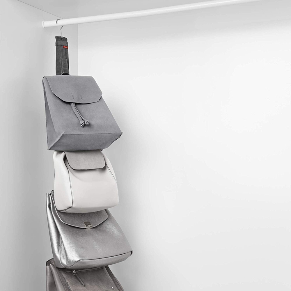 Hanging storage for bags, PREMIUM COLGADOR DE BOLSOS, 7,5 x H 95 cm, Grey