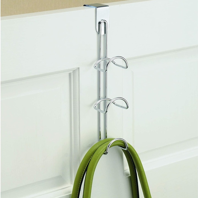 Hanging storage for bags, Over door, CLASSICO HANDBAG HOLDER, 5 x H 27 cm, Silver
