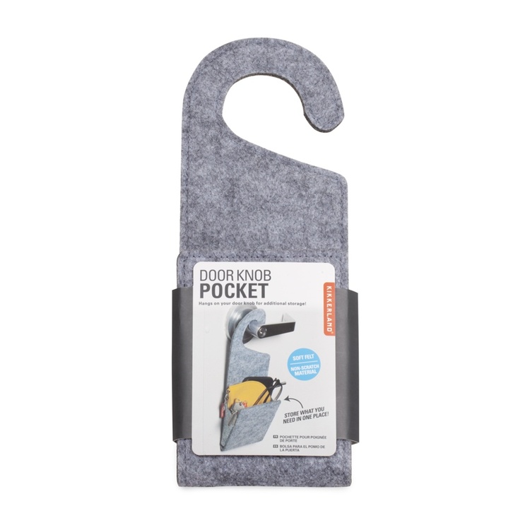 Hanging felt pocket, DOOR KNOB, Kikkerland, Grey