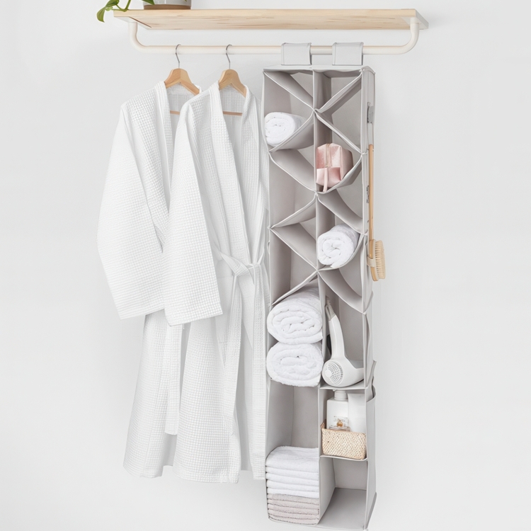Hanging storage for shoes and bags, PREMIUM COLGDOR PARA ZAPATOS, 30 x 30 x H 142,5 cm, Light Grey 