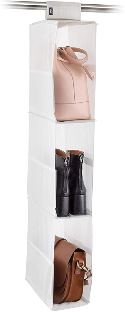 Hanging wardrobe with 3 to 6 shelves, PORTATUTTO, 16 x 33 x H 103 cm, White 