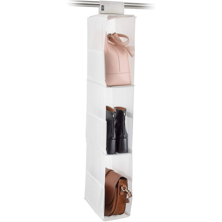 Hanging wardrobe with 3 to 6 shelves, PORTATUTTO, 16 x 33 x H 103 cm, White