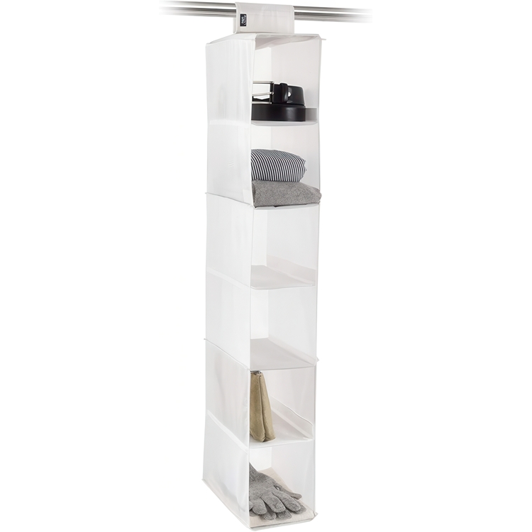 Hanging wardrobe with 3 to 6 shelves, PORTATUTTO, 16 x 33 x H 103 cm, White 