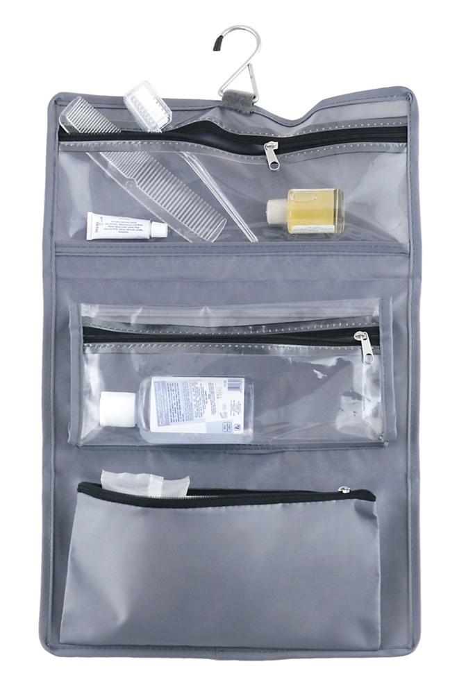 Hanging Toiletry Bag, super light, TRAVEL - SACCHETTO BEAUTY, 27 x H 39 cm, Grey