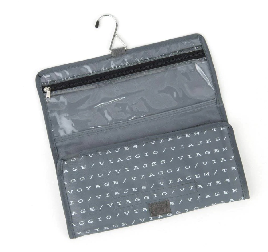 Hanging Toiletry Bag, super light, TRAVEL - SACCHETTO BEAUTY, 27 x H 39 cm, Grey