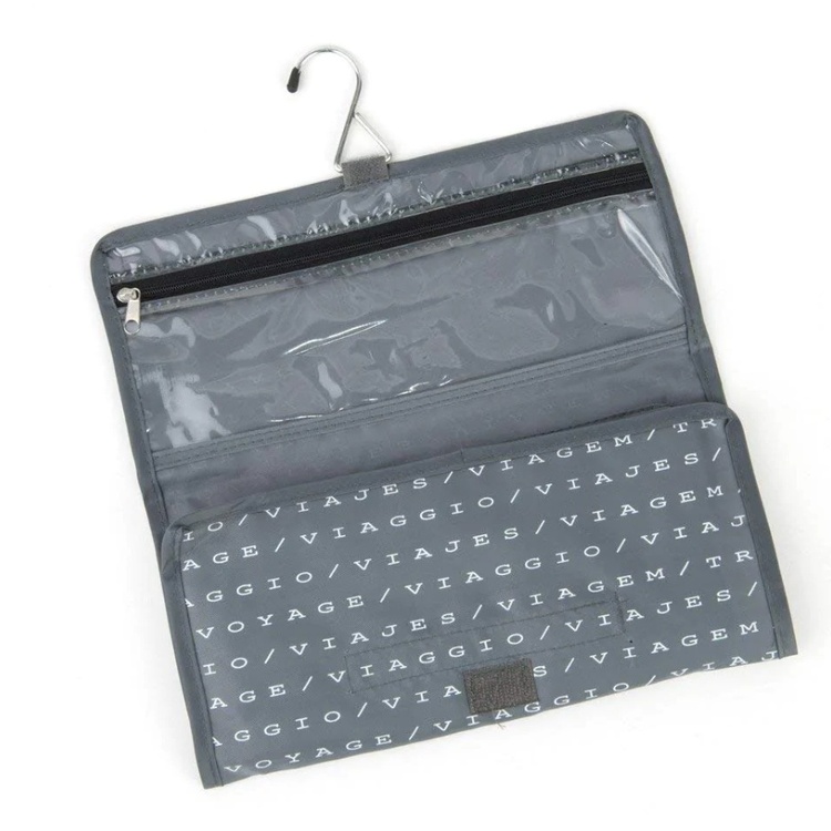Hanging Toiletry Bag, super light, TRAVEL - SACCHETTO BEAUTY, 27 x H 39 cm, Grey
