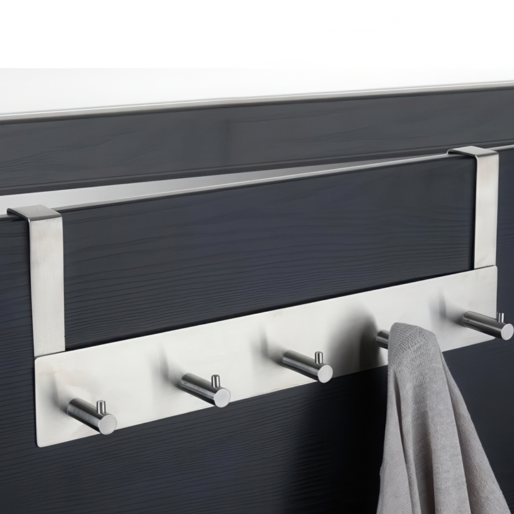 Hanger for Wardrobe door, ALBERT, 5 hooks, Stainless steel