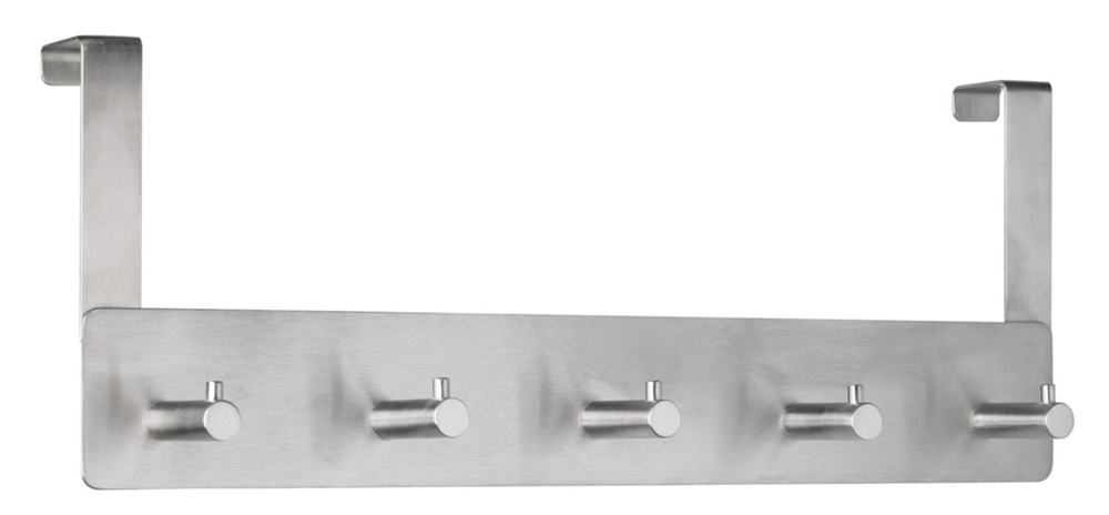 Hanger for Wardrobe door, ALBERT, 5 hooks, Stainless steel