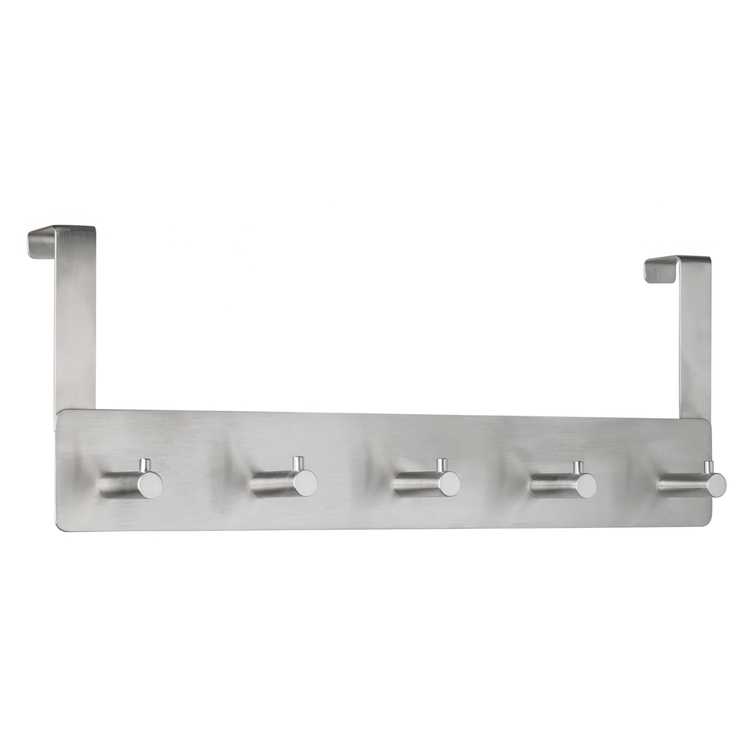 Hanger for Wardrobe door, ALBERT, 5 hooks, Stainless steel