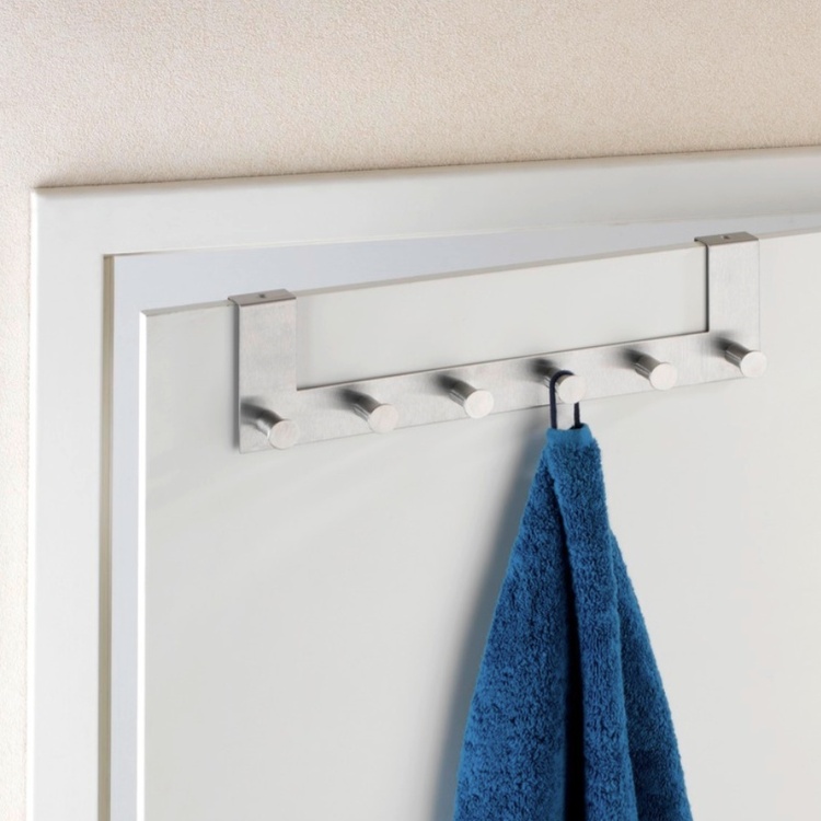 Hanger for door, CELANO, 2 cm, 6 hooks, Stainless steel