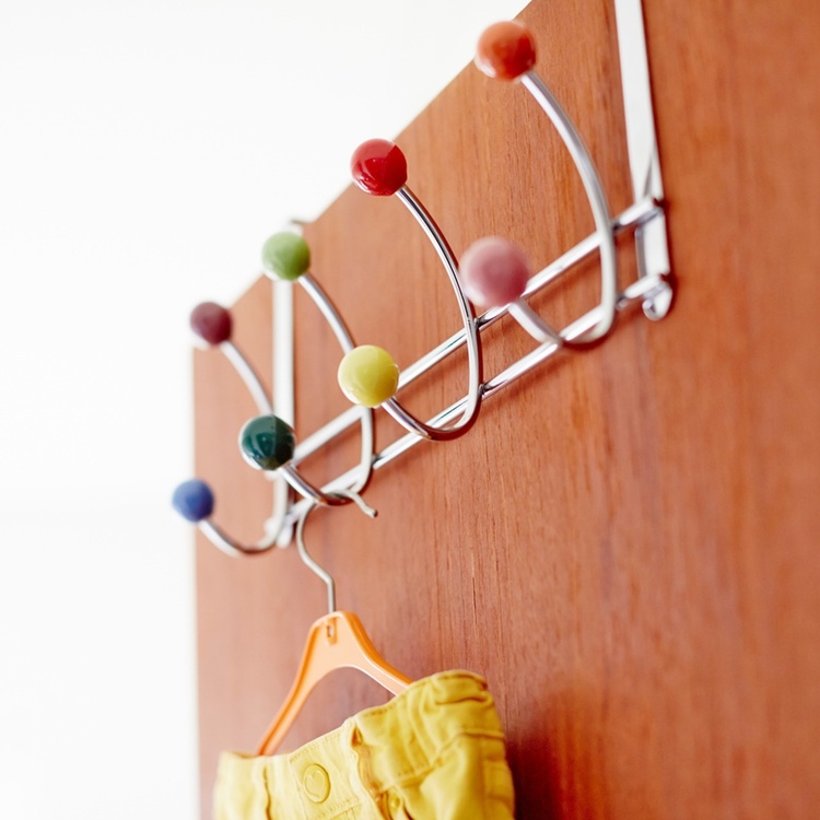Hanger over the door, BONNY, 4 colorful hooks