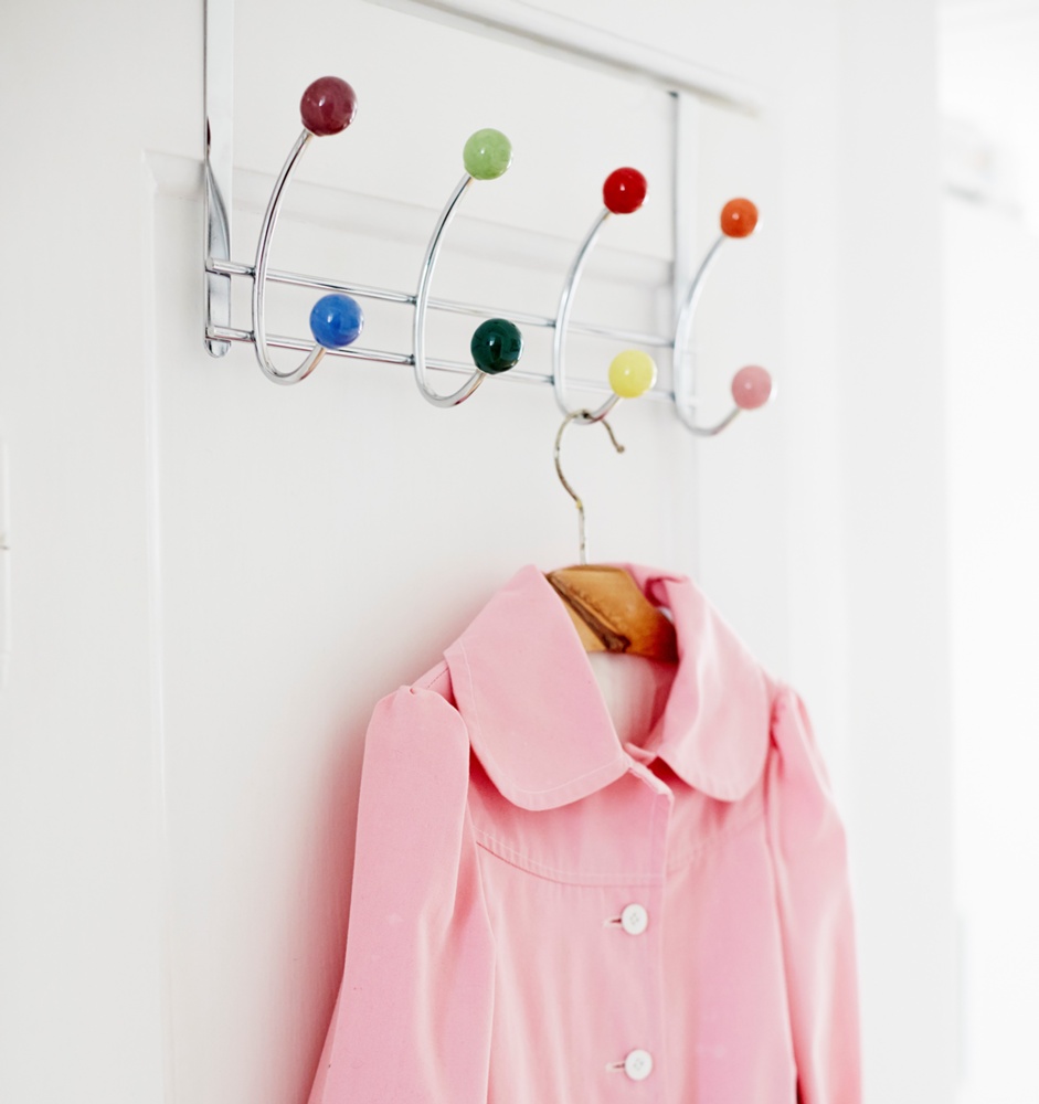 Hanger over the door, BONNY, 4 colorful hooks