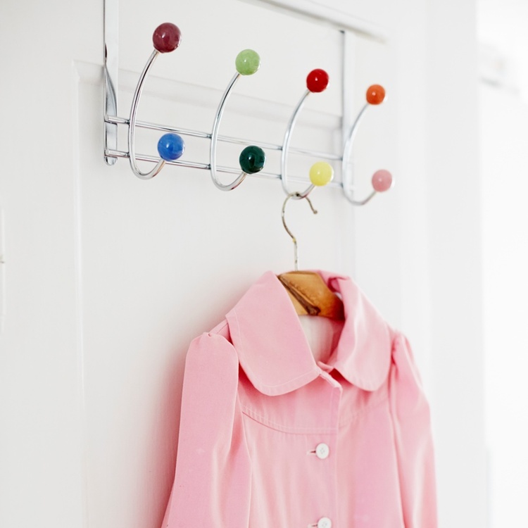 Hanger over the door, BONNY, 4 colorful hooks