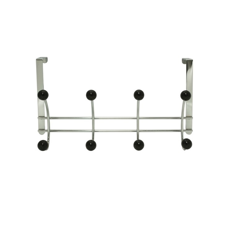 Hanger, over the door, BONNY, 4 krokar, Silver / Black