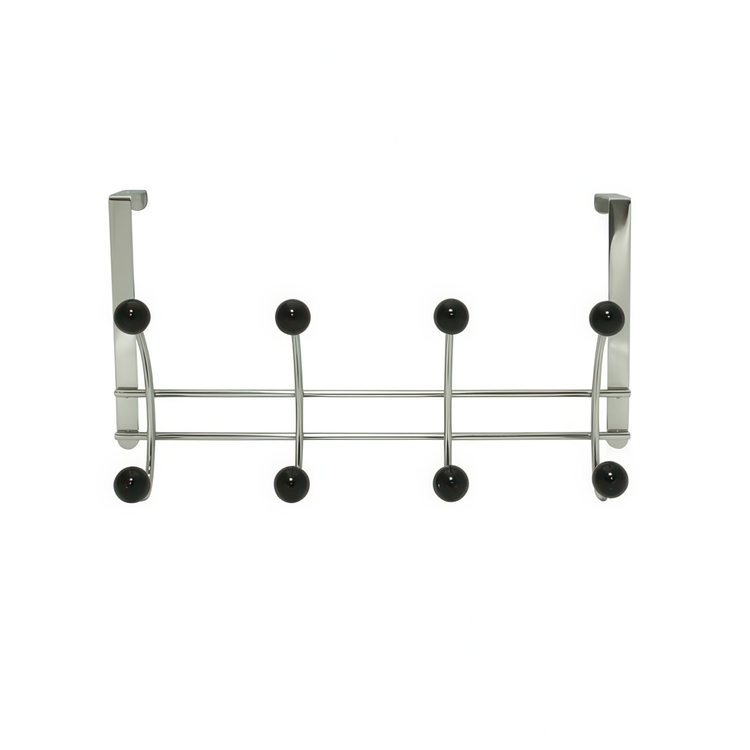 Hanger, over the door, BONNY, 4 krokar, Silver / Black