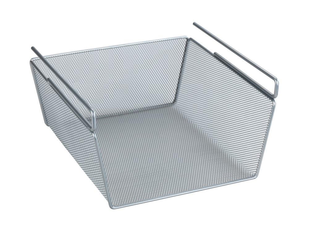 Under Shelf Storage Rack, REGALEINHÄNGEKORB, 27,5 x 28 x H 15 cm, Silver